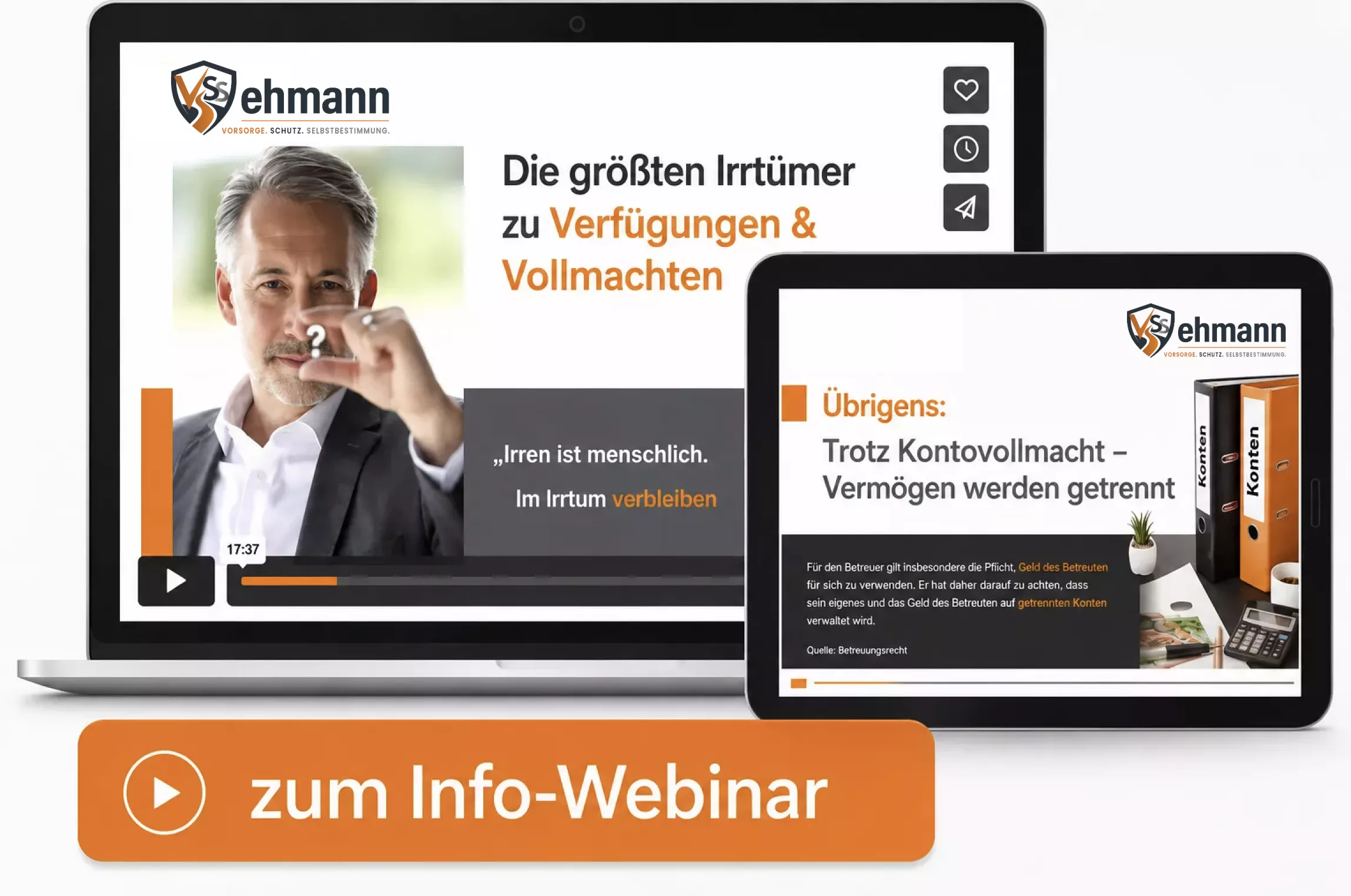 Bitte E-Mail eintragen um den Online Vortrag Verfügungen und Vollmachten zu sehen